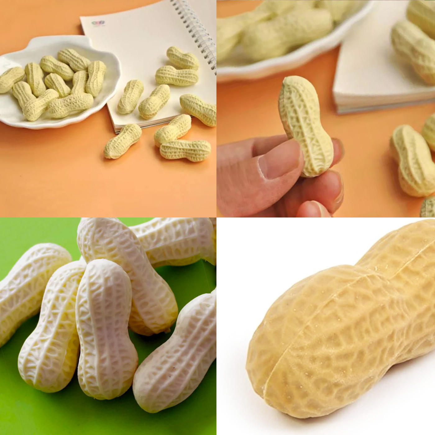 Juego de 20 borradores divertidos con forma de cacahuete