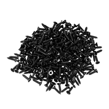 Sada 300 mini šroubů (2,0x8 mm, zápustná, černá barva)