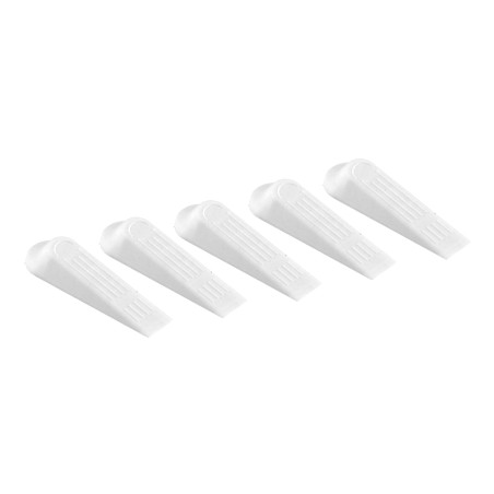 Sæt med 5 enkle plastik dørstoppere (hvide)