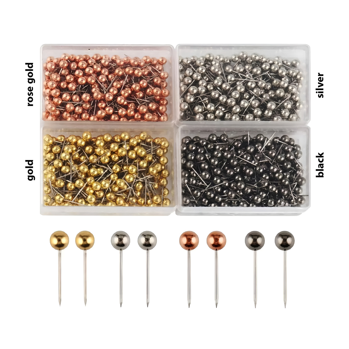 Doosje met kleine punaises (4x15 mm, 200 stuks in een doosje