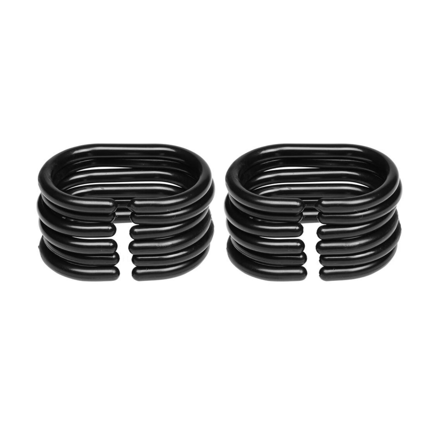 Sæt med 12 plastikkroge (sort, til badeforhæng)