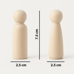 Figurine d'homme en bois (pour bricolage, 7,5 cm de hauteur)