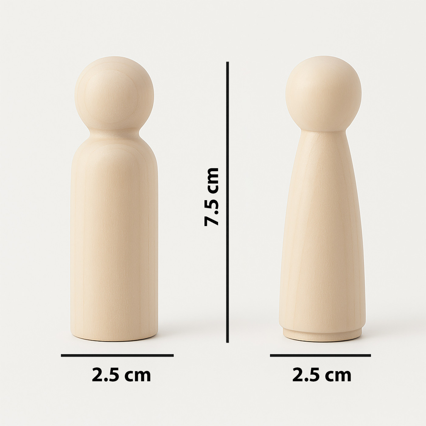 Figurine de femme en bois (pour bricolage, 7,5 cm de hauteur)