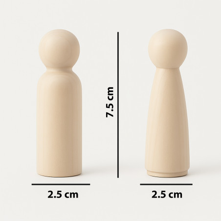 Figurine de femme en bois (pour bricolage, 7,5 cm de hauteur) Figurine de femme en bois (pour bricolage, 7,5 cm de hauteur)