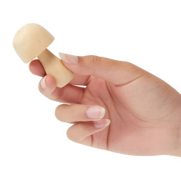 Figurine champignon en bois (pour bricolage, 6,5 cm de hauteur)