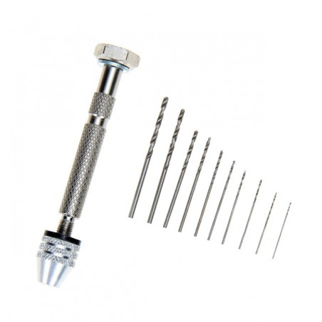 Micro hand drill (10 drill bits included)