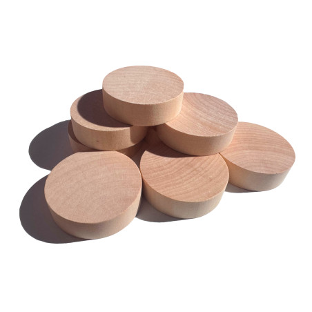 Set van 30 houten schijven (dia: 6 cm, dikte: 18 mm, schima Set van 30 houten schijven (dia: 6 cm, dikte: 18 mm, schima