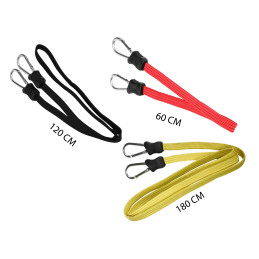 Flat elastic with snap hooks at the ends (120 cm, black)