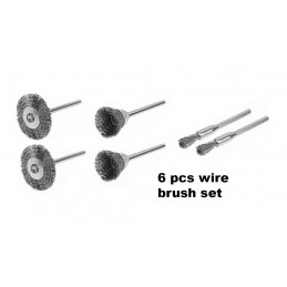 Mini steel wire brush set (6 pieces)