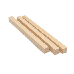 Neatly planed block/stick of basswood (2.5x2.5x40 cm, for