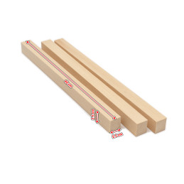 Neatly planed block/stick of basswood (2.5x2.5x40 cm, for