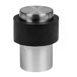 Metal door stopper with rubber ring, silver (3 cm diameter, 4