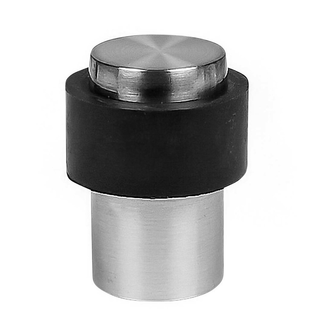 Metal door stopper with rubber ring, silver (3 cm diameter, 4