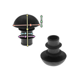 Set mit 30 Kunststoffkappen (Stuhlbeinkappen) (rund, 7-9,5 mm