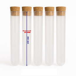 Plastic test tube (80 ml, PP, with cork stopper)