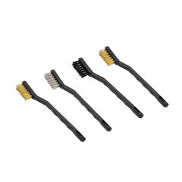 Set of 30 brass wire brushes, 3 shapes (3 mm shank) - Wood, Tools & Deco