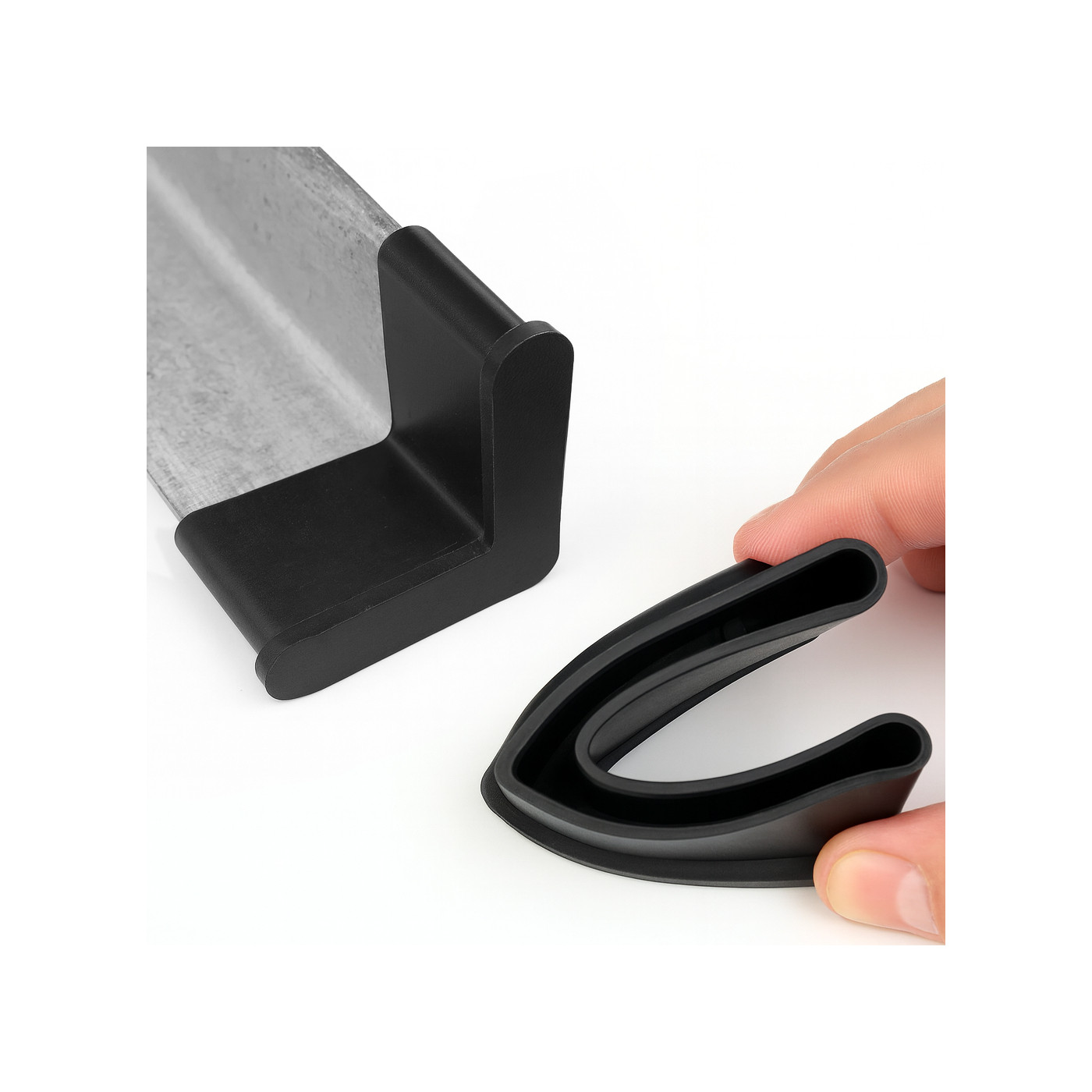 Flexible L-shaped cap for shelving unit, workbench (40 mm