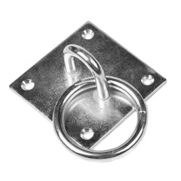 Eye plate with ring (80x80 mm), galvanized iron