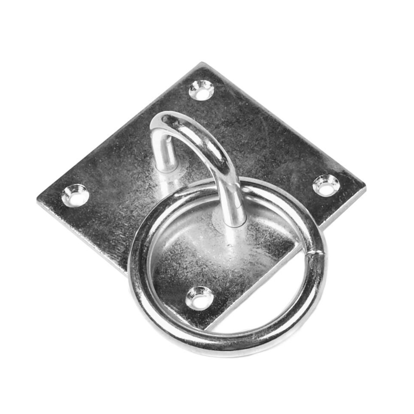 Eye plate with ring (80x80 mm), galvanized iron