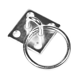 Eye plate with ring (50x50 mm), galvanized iron