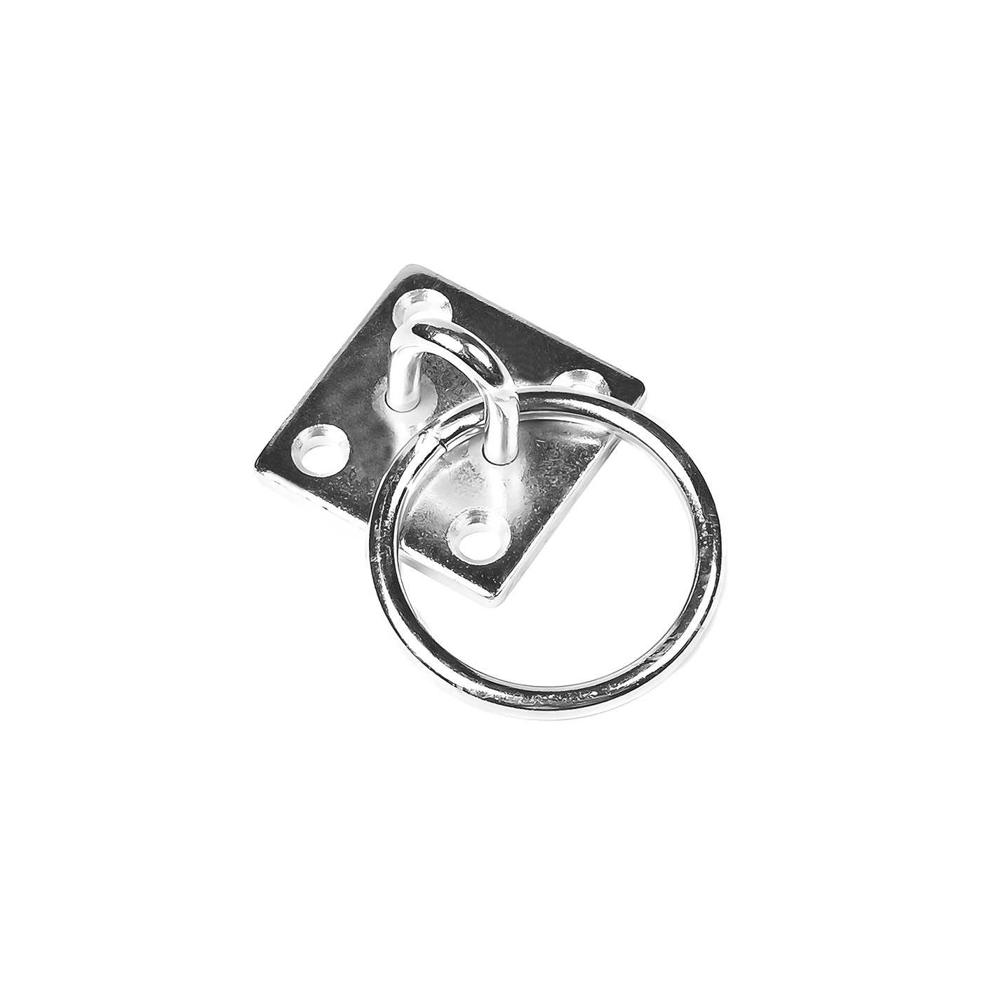 Eye plate with ring (50x50 mm), galvanized iron