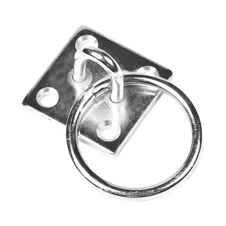 Eye plate with ring (50x50 mm), galvanized iron