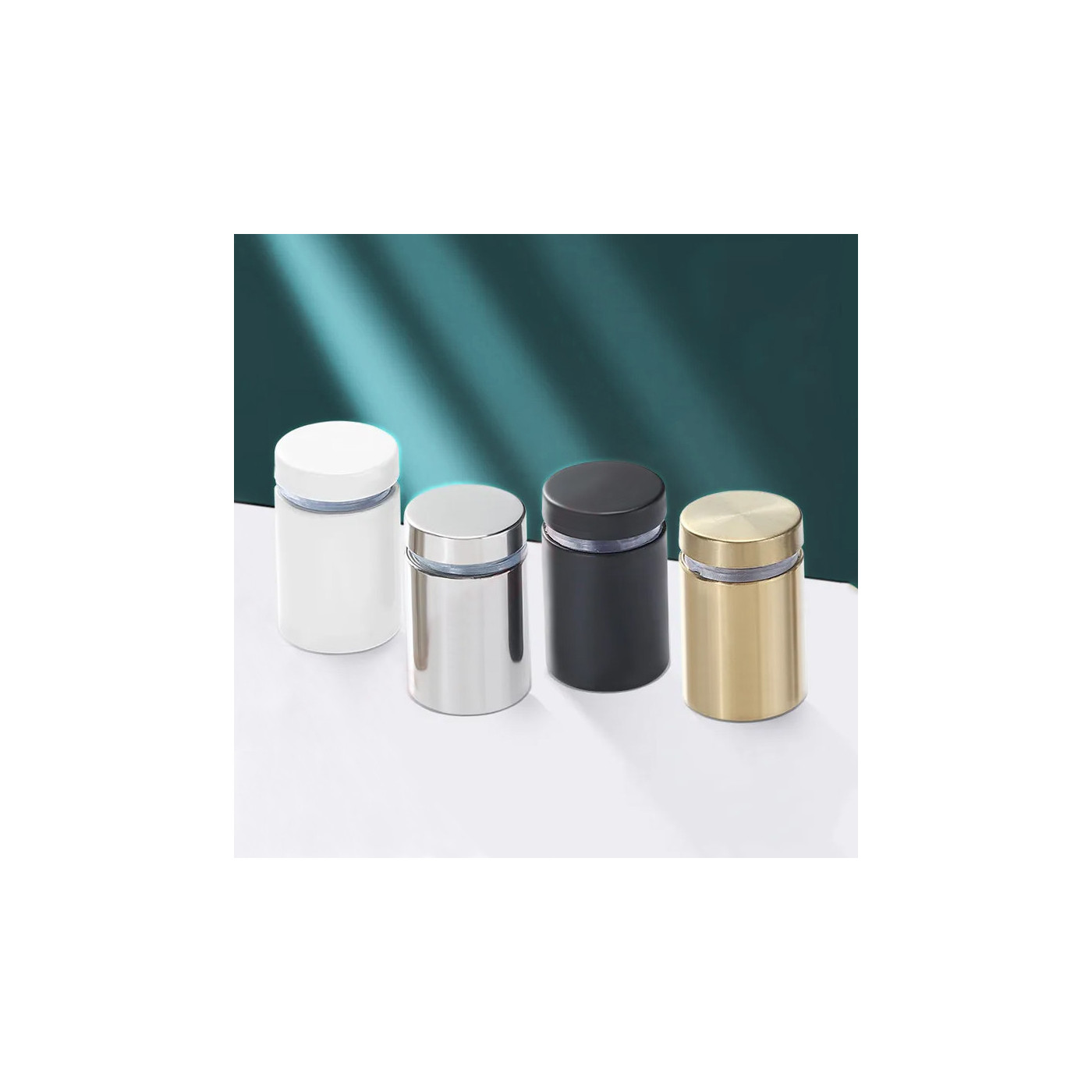Metal spacer for signs (white, including screw and plug)
