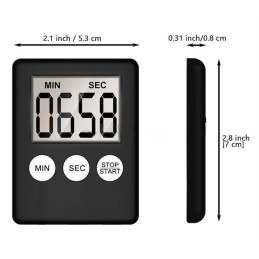 Set mit 5 digitalen Timern/Weckern, schwarz