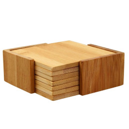 Set of 7 bamboo squares (10x10x0.6 cm)