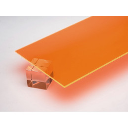 Placa base de acrílico (PMMA) (naranja transparente, 50x30 cm