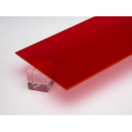 Acrylic (PMMA) base plate (transparent red, 50x30 cm, 3 mm