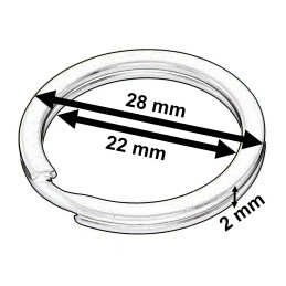 Set of 30 beautiful key rings (22-28 mm, color 2: silver)