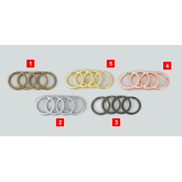 Set of 30 beautiful key rings (22-28 mm, color 2: silver)