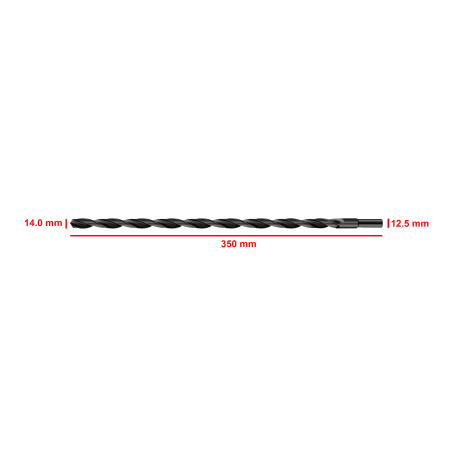 HSS M2 metalbor 14,0x350 mm (reduceret skaft)