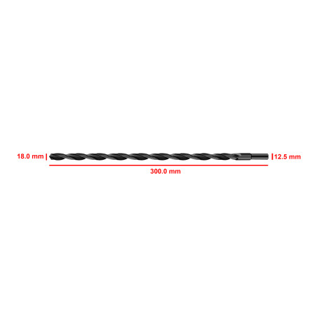 HSS M2 metalbor 18,0x300 mm (reduceret skaft)