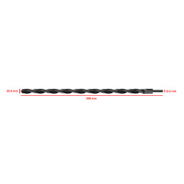 HSS M2 metalbor 20,0x500 mm (reduceret skaft)