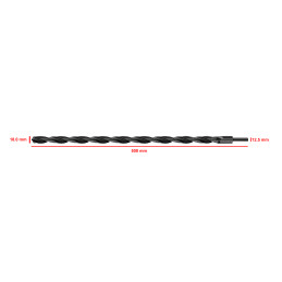 HSS M2 metalbor 18,0x500 mm (reduceret skaft)