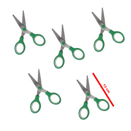 Set of 5 scissors for kids (green)