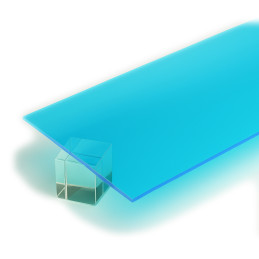 Acrylic (PMMA) base plate (transparent blue, 50x30 cm, 3 mm