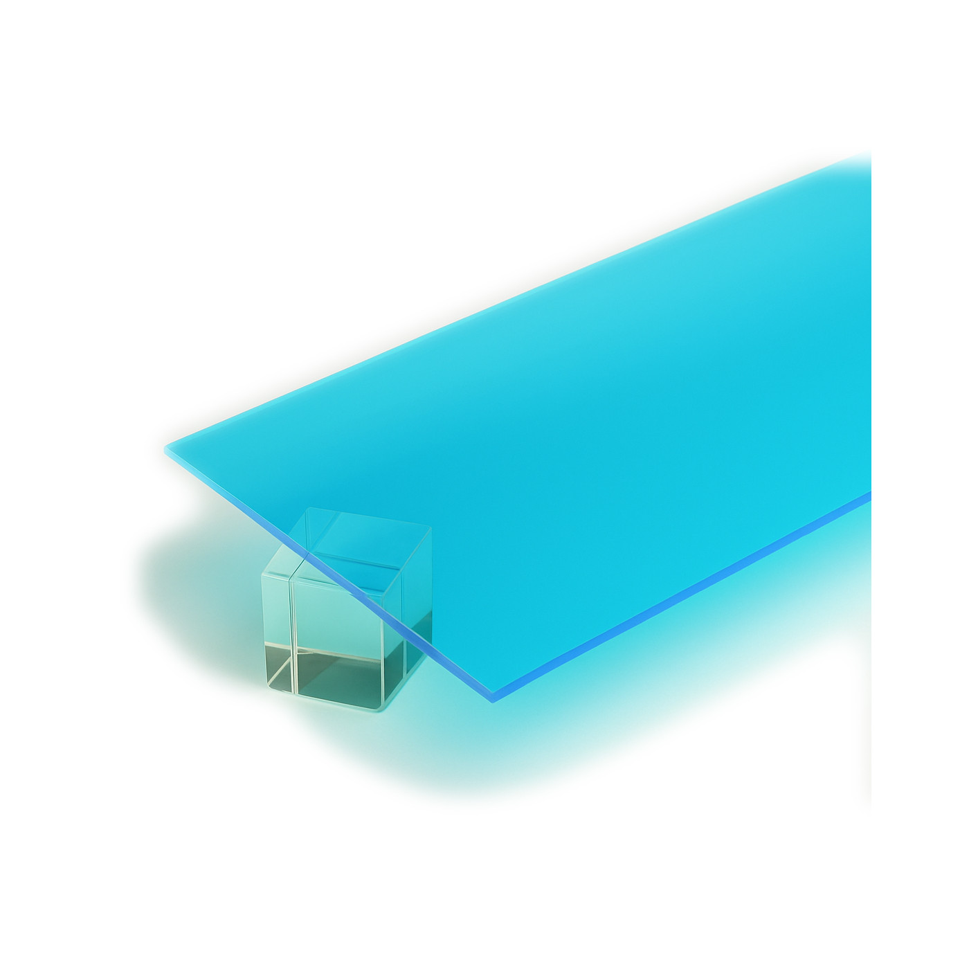 Acrylic (PMMA) base plate (transparent blue, 50x30 cm, 3 mm