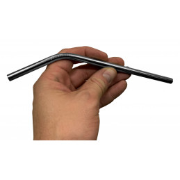 Set of 10 stainless steel straws (curved, 8 mm diameter)