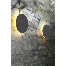 Round LED Wall Lamp Black 150x15 mm – 10W IP65 3000K
