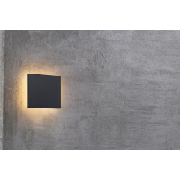 Square LED Wall Lamp Black 15x15 cm – 10W IP65 3000K