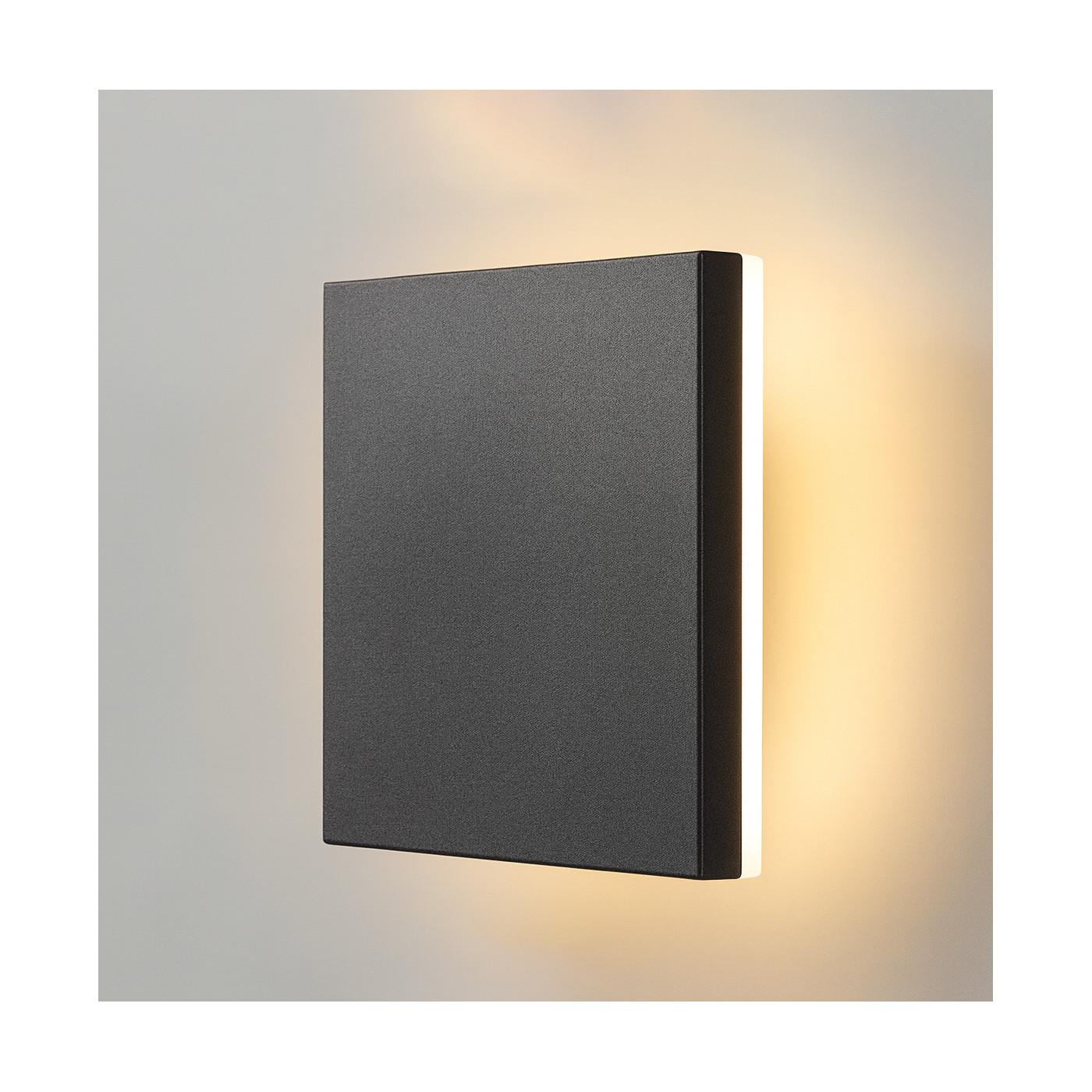 Square LED Wall Lamp Black 15x15 cm – 10W IP65 3000K