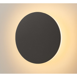Lampada da parete LED rotonda nera 150x15 mm – 10W IP65 3000K