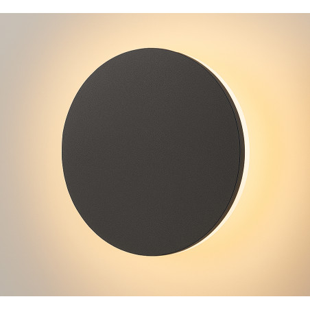 Lampada da parete LED rotonda nera 150x15 mm – 10W IP65 3000K