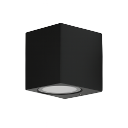 Square outdoor wall lamp (black aluminum, IP65)