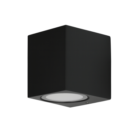 Square outdoor wall lamp (black aluminum, IP65)