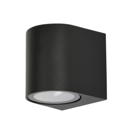 Rounded outdoor wall lamp (black aluminum, IP65)