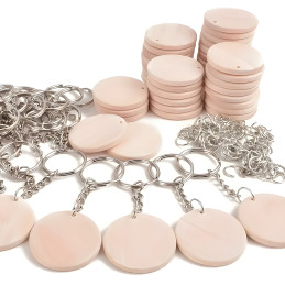 Making keychains for childrens parties: 4 complete sets